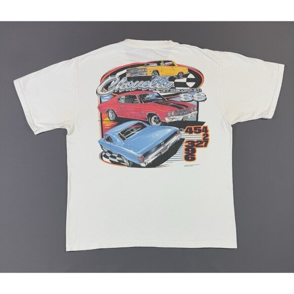 Vintage Y2K Chevrolet SS Muscle American Car GM Cars Art White Large Shirt Tee - Picture 1 of 15